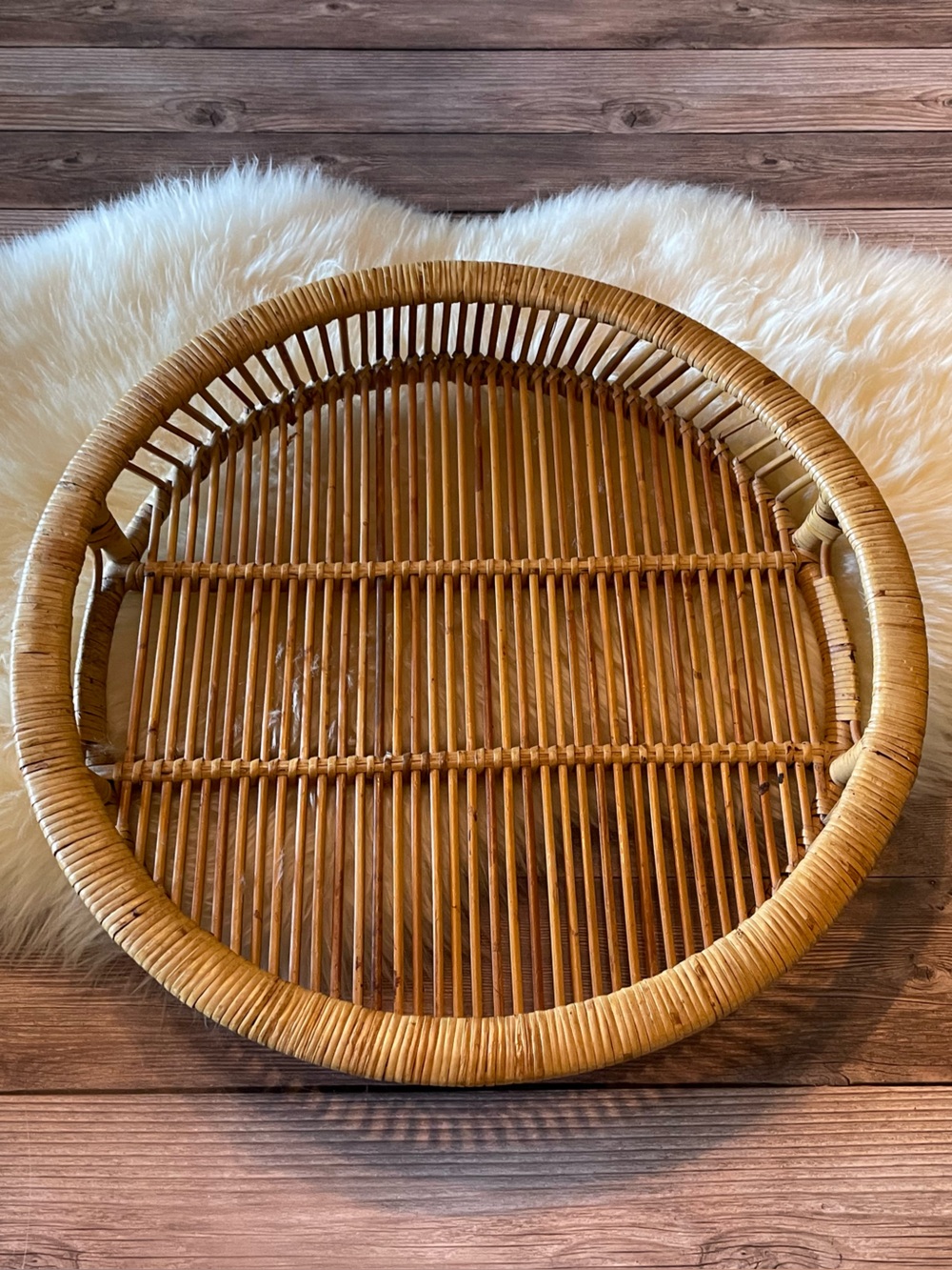 60s Artek Finland Danish Rattan Serving Tray